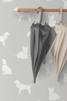 Köpek desenli gri duvar kağıdı
