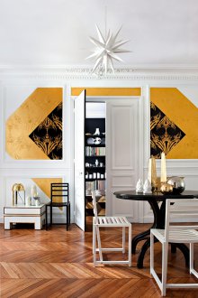 Altın Art Nouveau Duvar Kağıdı