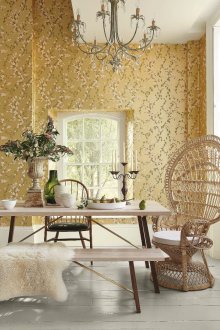 Altın Shabby Chic Duvar Kağıdı