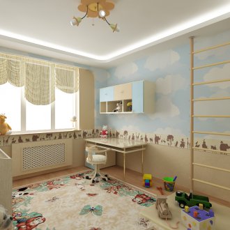 Bir çocuk için gökyüzü ile duvar kağıdı