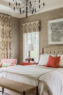 Beige patterned curtains