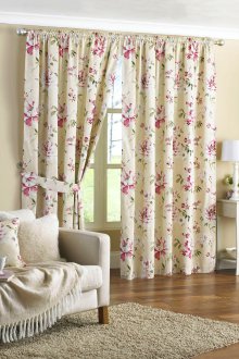 Patterned curtains in the living room