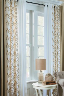 Combined curtains with a pattern