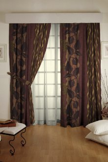 Brown patterned curtains