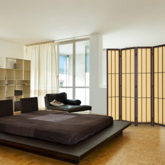 Interno camera da letto in stile giapponese