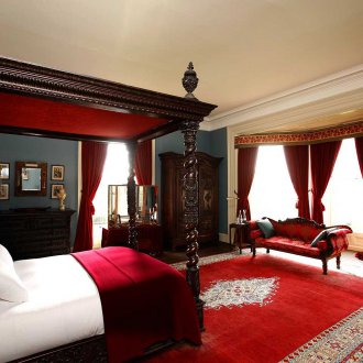 Burgundy drapes