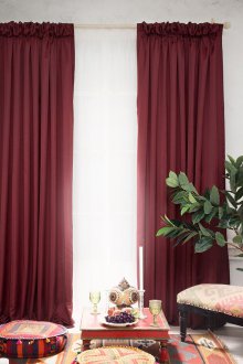 Burgundy straight curtains
