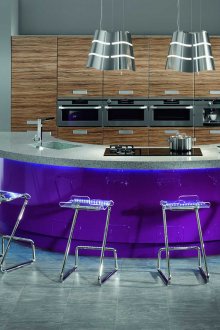Mutfak için yarım daire biçimli modern bar tezgahı