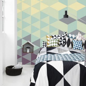 Diamonds on the wall in the bedroom