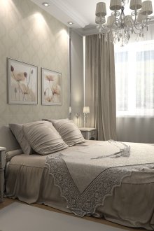 Wallpaper on the wall in the bedroom
