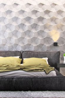 Panels on the wall in the bedroom