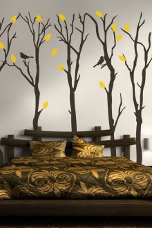 The print on the wall in the bedroom