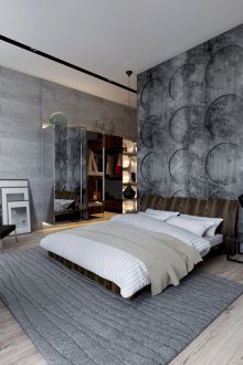 Gray walls in the bedroom