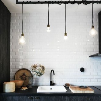 Tubería en la cocina al estilo loft