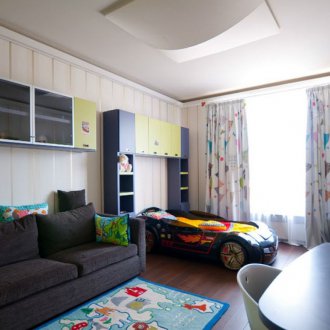 Gray sofa for a boy