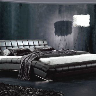 Black double bed
