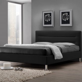 Black eco-leather bed