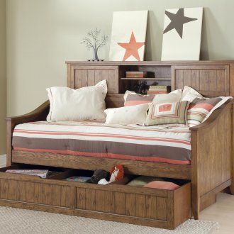 Bed sofa with shelf