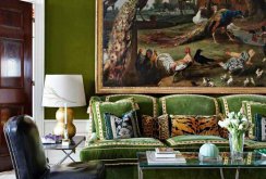 Green Fringed Sofa