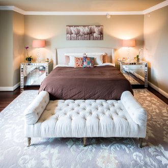 White sofa for a bedroom