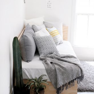 Plywood bedroom sofa