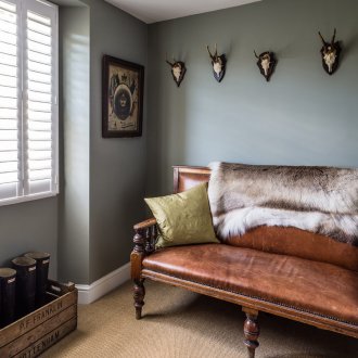 Leather sofa in the hallway