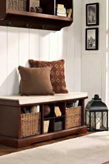 Sofa with shoe rack in the hallway