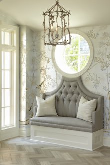 Art Nouveau gray sofa in the hallway
