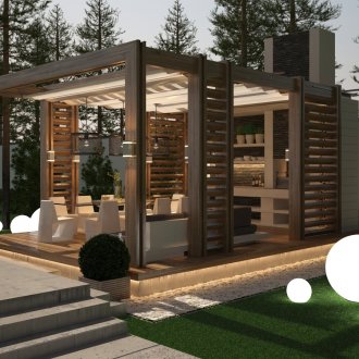 Hölzernes Gartenhausprojekt