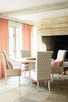 Curtains for summer cottages with a pattern
