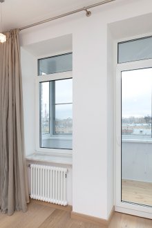White balcony door design