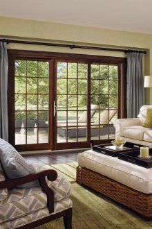 Wooden balcony door design