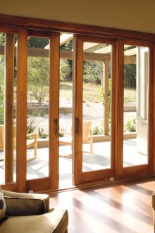 Wooden balcony door