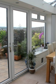 Design of a balcony door in the kitchen