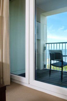 Balcony door in the apartment