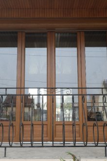 Wood balcony door