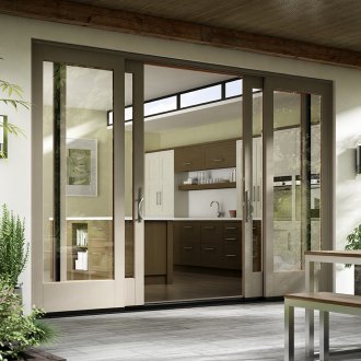 Gray balcony door
