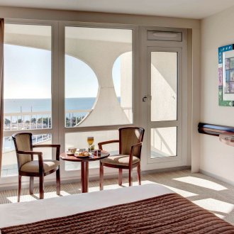 Balcony door in the bedroom
