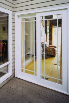 Balcony door with glass