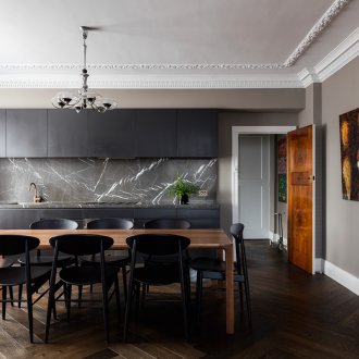 Parquet Árvore de Natal na cozinha