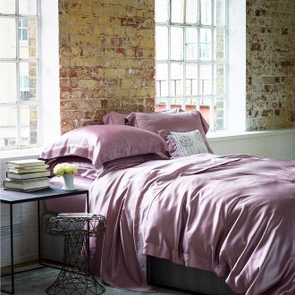 Purple silk bedding