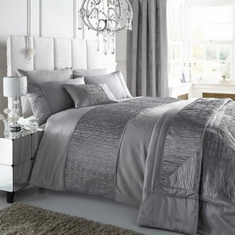 Gray silk bedding