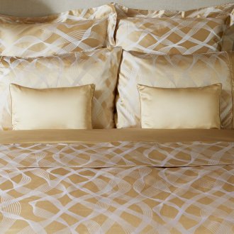 Gold silk bedding