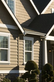 Fiber cement siding front