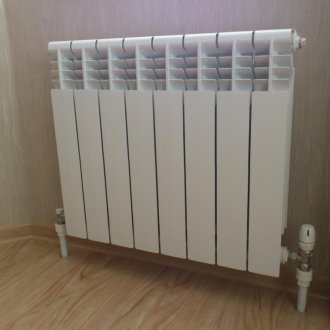 Bimetal radiator med temperaturregulator