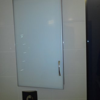 Glass plumbing hatch