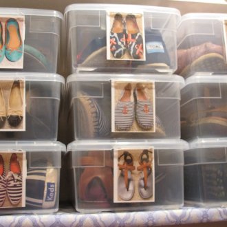 Transparenter Schuhkarton