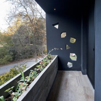 White laminate on the balcony