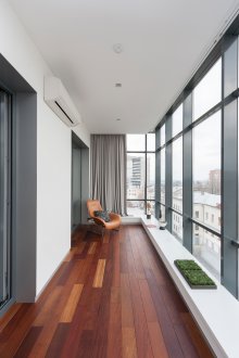 Laminate walnut on the balcony
