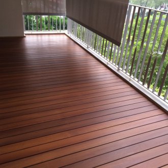 Laminate on the balcony across